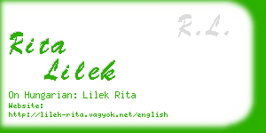 rita lilek business card